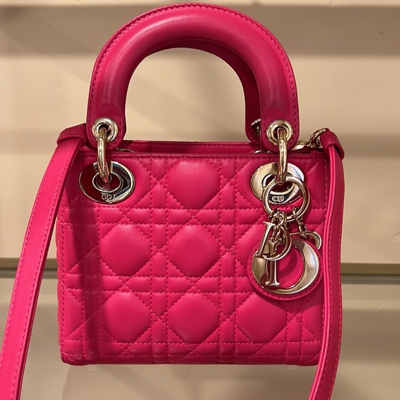 Mini Lady Dior bag hot pink - Picture 9 of 16
